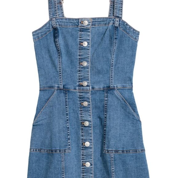 H&M Denim Button Down Mini Dress - Picture 1 of 2